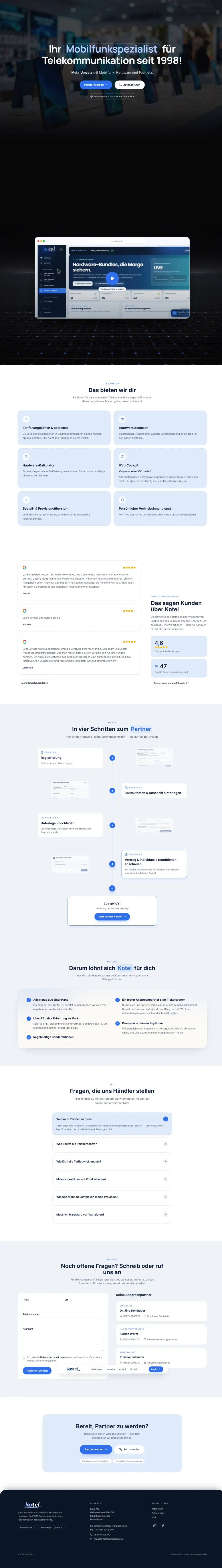 Vorschau der Website der Kotel AG, Partner für Mobilfunk und Hardware